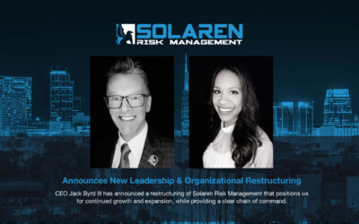 Solaren Risk Management Announces New Leadership & Organizational Restructuring