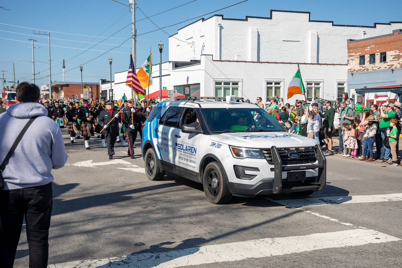 Solaren Supports St Patricks Day Parade in Five Points Traffic Control
